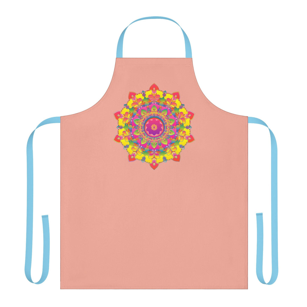 Mandala Art Apron - Apricot, Vibrant & Colorful All Over Prints - Blululi