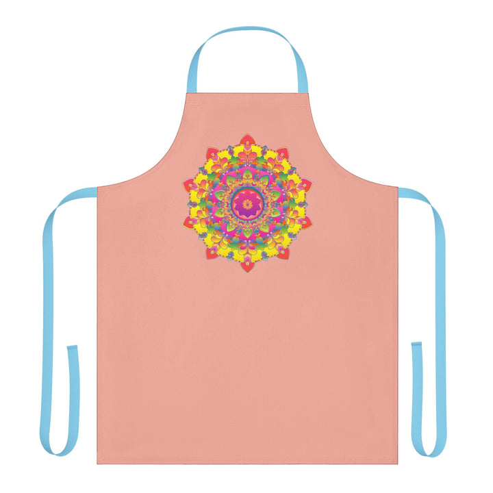 Mandala Art Apron - Apricot, Vibrant & Colorful All Over Prints - Blululi