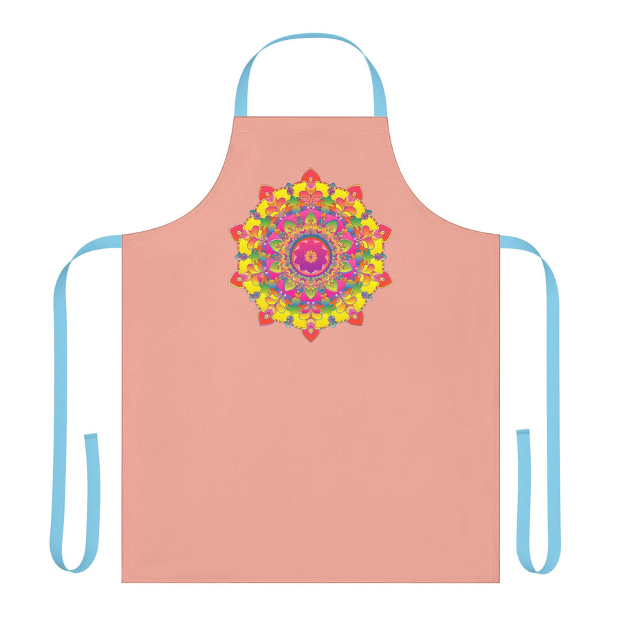 Mandala Art Apron - Apricot, Vibrant & Colorful All Over Prints - Blululi
