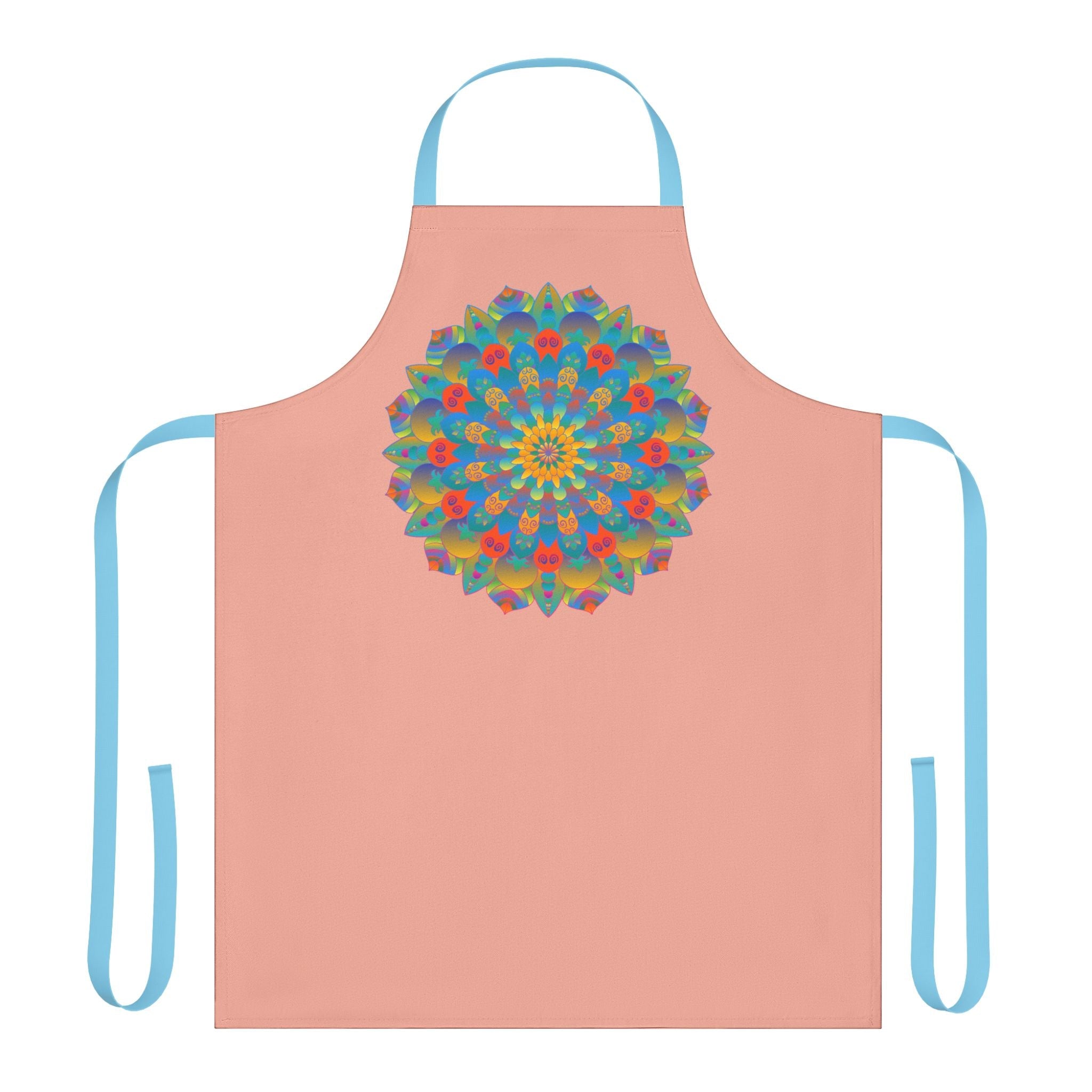 Mandala Art Apron - Apricot & Yellow All Over Prints - Blululi