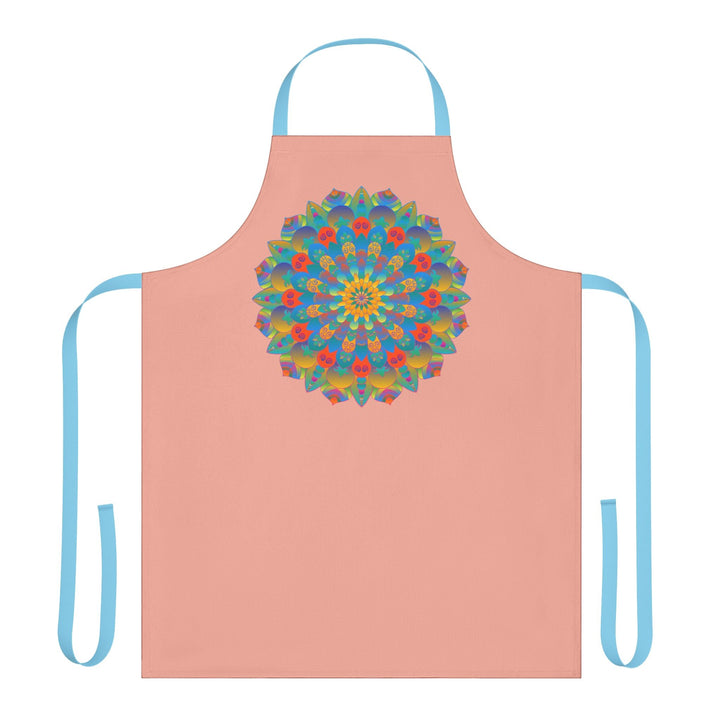 Mandala Art Apron - Apricot & Yellow All Over Prints - Blululi