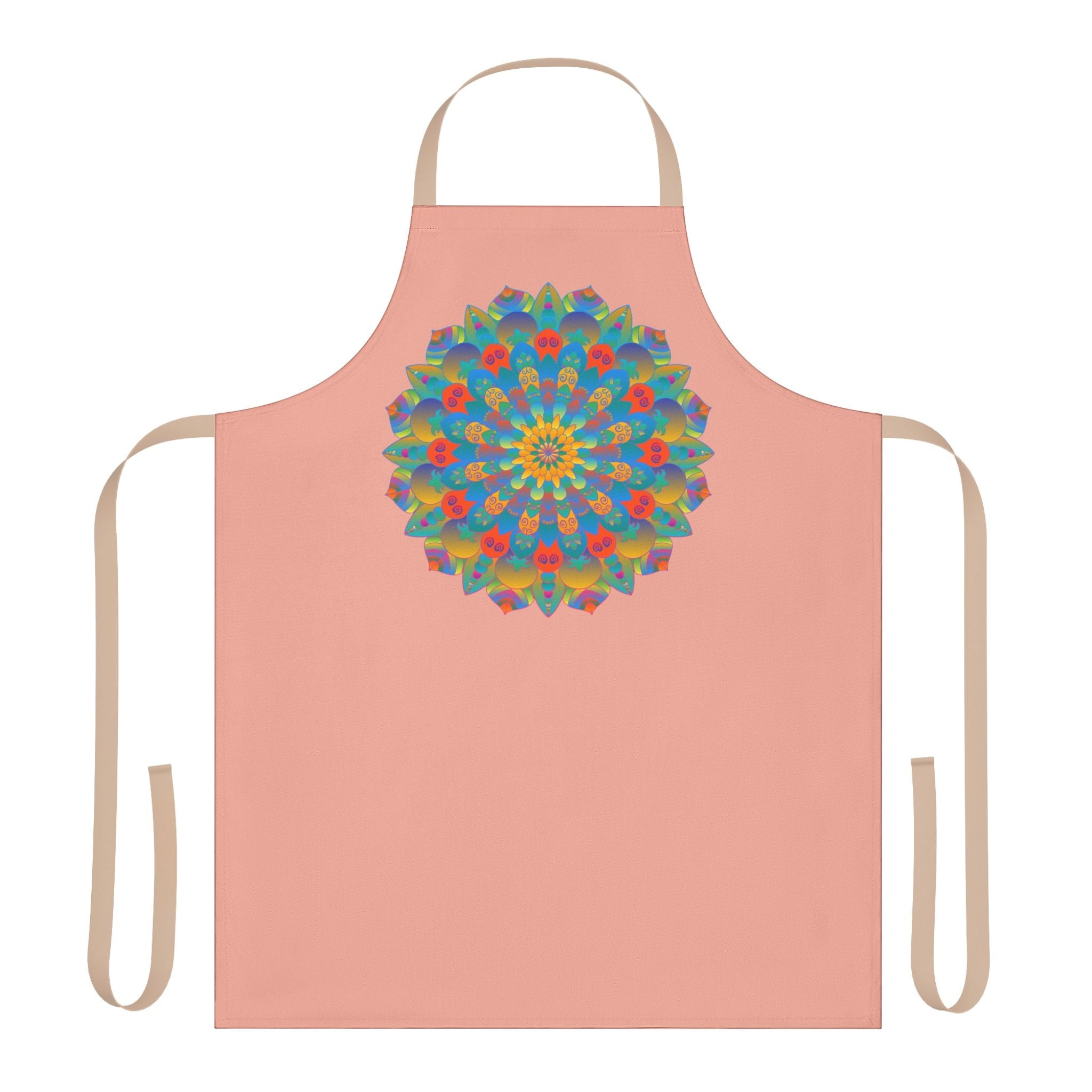 Mandala Art Apron - Apricot & Yellow All Over Prints - Blululi