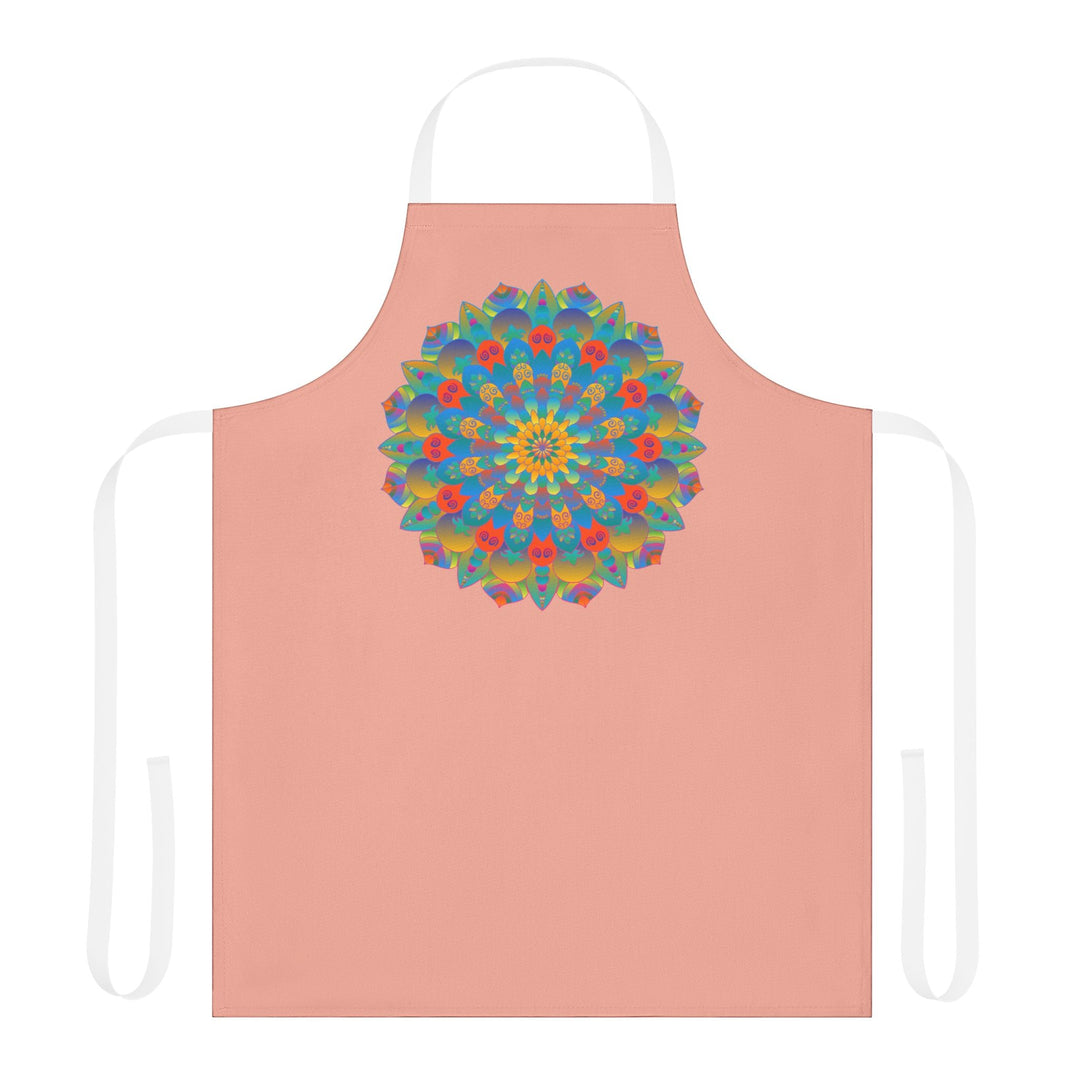 Mandala Art Apron - Apricot & Yellow All Over Prints - Blululi