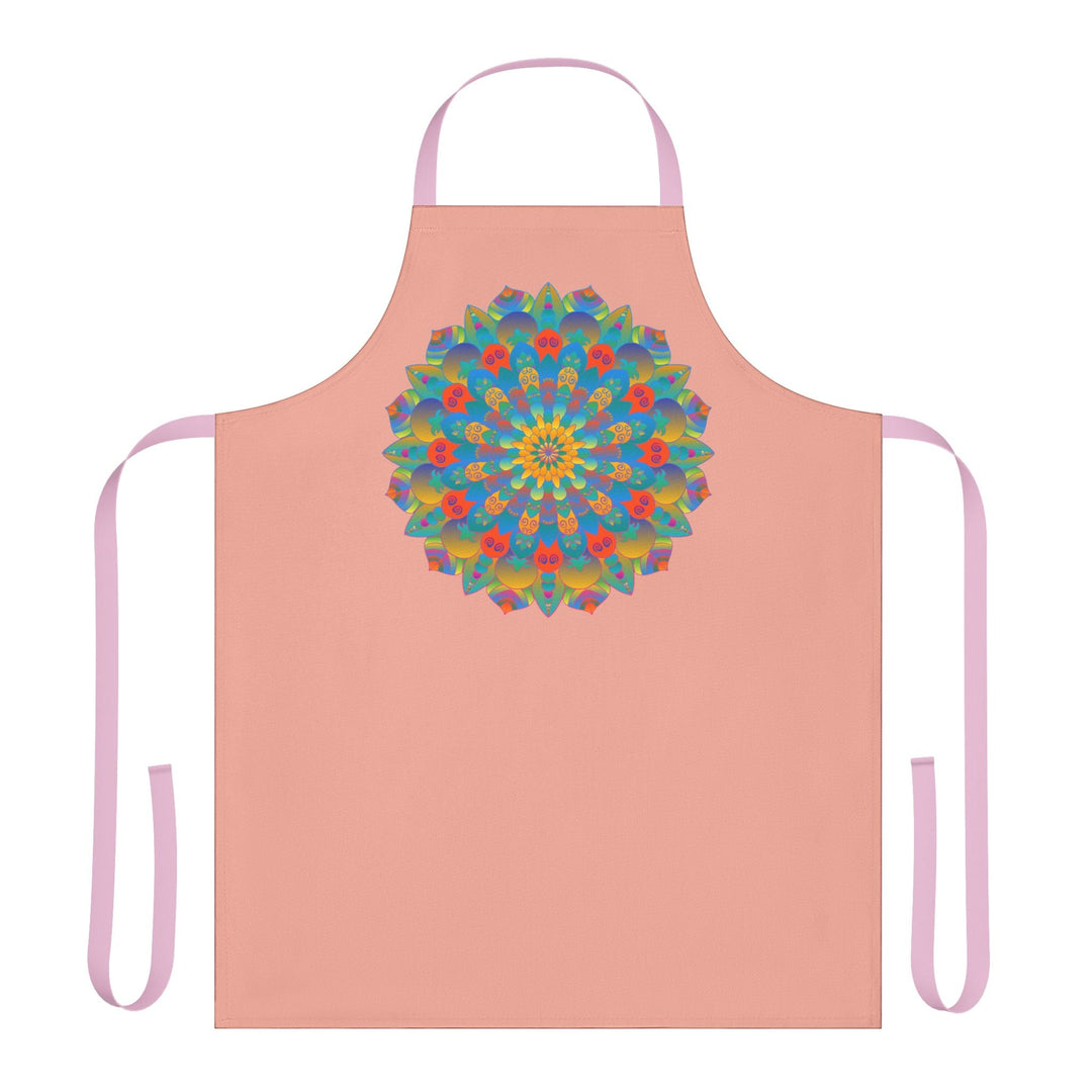 Mandala Art Apron - Apricot & Yellow All Over Prints - Blululi