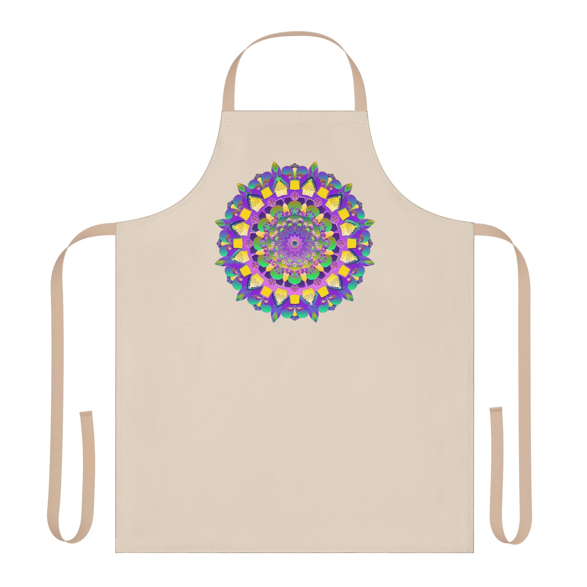 Mandala Art Apron - Beige, Floral Design All Over Prints - Blululi