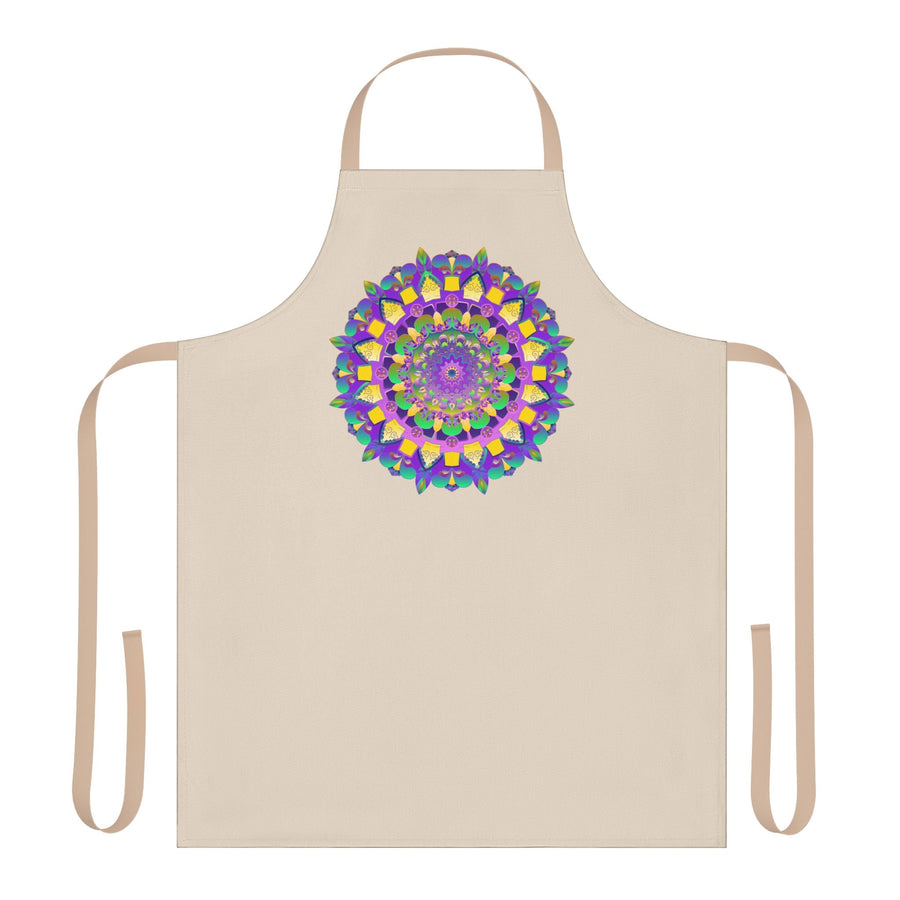 Mandala Art Apron - Beige, Floral Design All Over Prints - Blululi