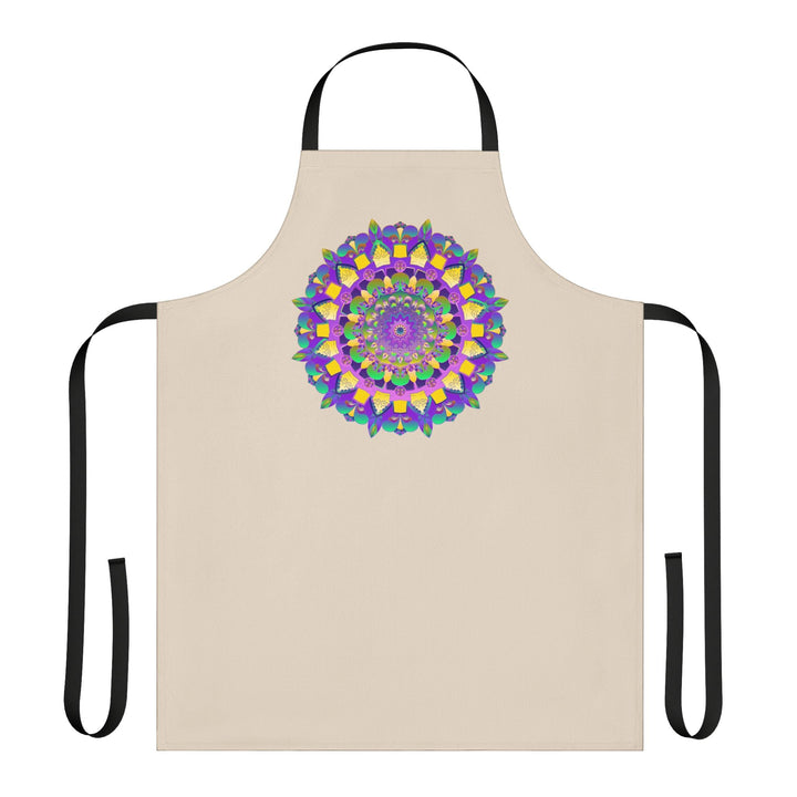 Mandala Art Apron - Beige, Floral Design All Over Prints - Blululi