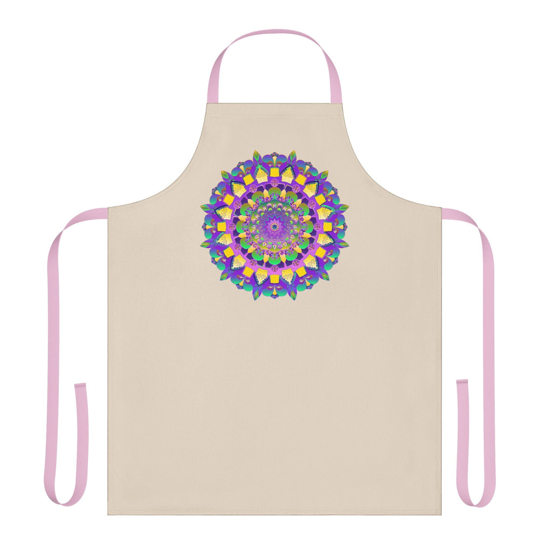 Mandala Art Apron - Beige, Floral Design All Over Prints - Blululi