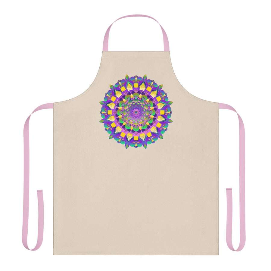 Mandala Art Apron - Beige, Floral Design All Over Prints - Blululi
