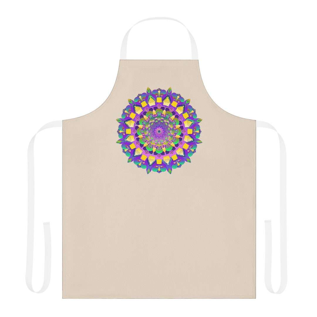 Mandala Art Apron - Beige, Floral Design All Over Prints - Blululi