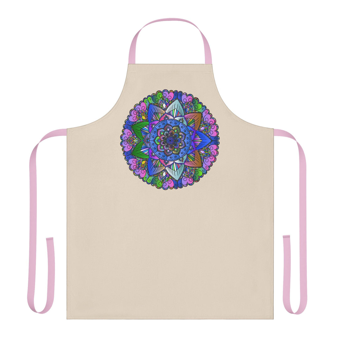 Mandala Art Apron - Beige, Hand - Drawn All Over Prints - Blululi