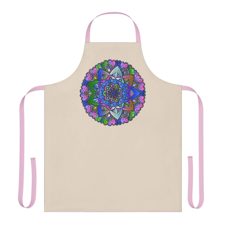 Mandala Art Apron - Beige, Hand - Drawn All Over Prints - Blululi