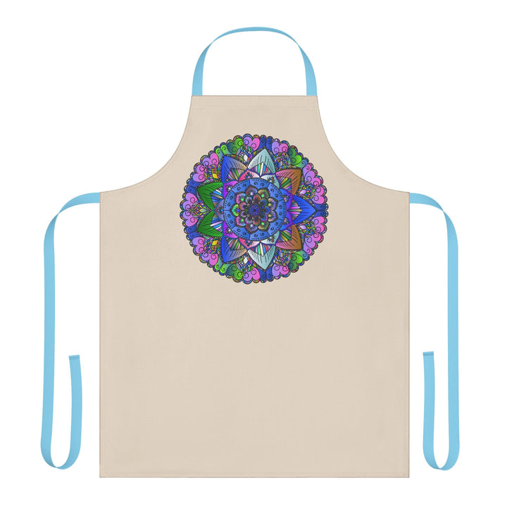 Mandala Art Apron - Beige, Hand - Drawn All Over Prints - Blululi