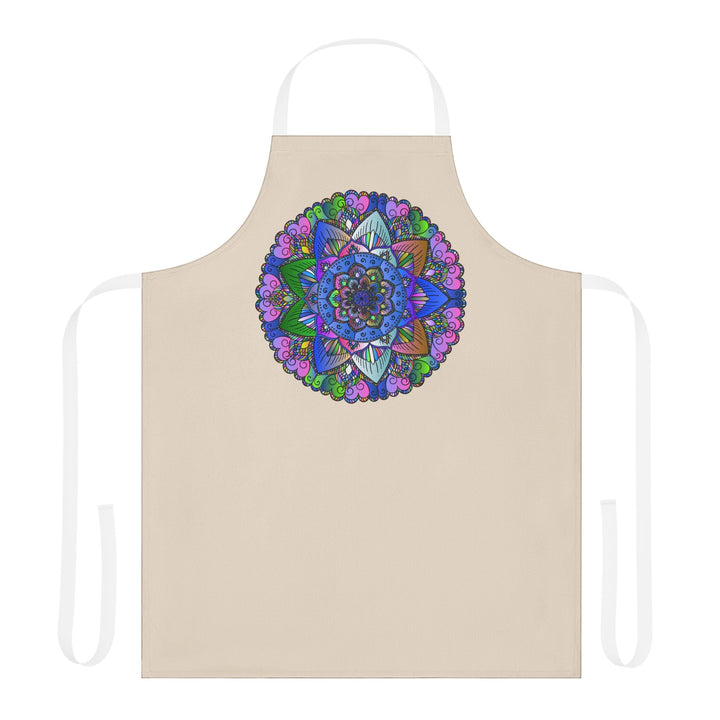 Mandala Art Apron - Beige, Hand - Drawn All Over Prints - Blululi