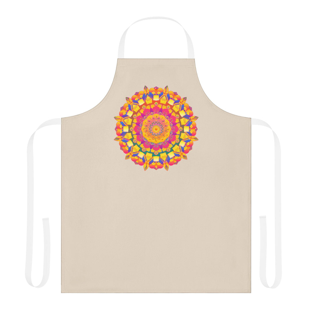 Mandala Art Apron - Beige - Hand - Drawn All Over Prints - Blululi