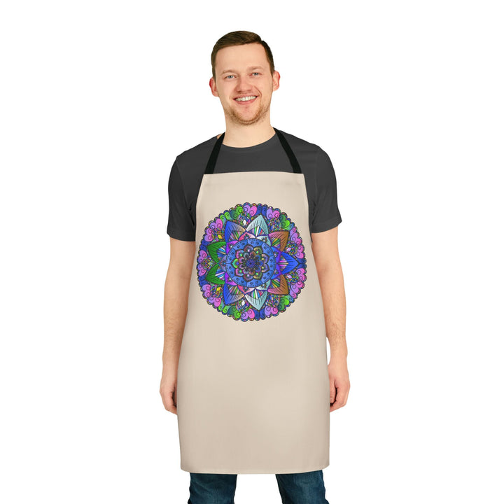 Mandala Art Apron - Beige, Hand - Drawn All Over Prints - Blululi