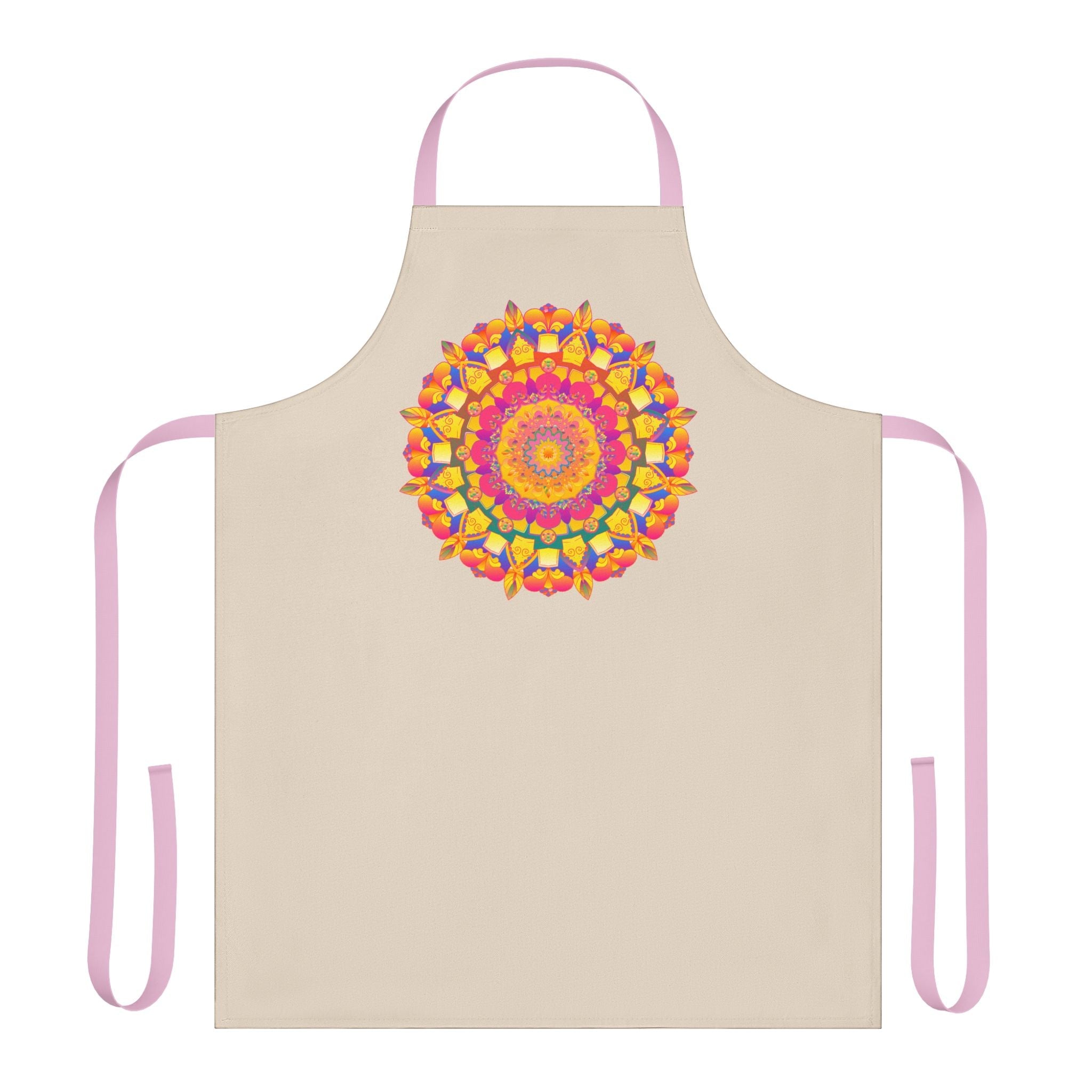 Mandala Art Apron - Beige - Hand - Drawn All Over Prints - Blululi