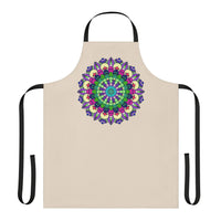 Mandala Art Apron - Beige Hand - Drawn All Over Prints - Blululi