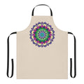 Mandala Art Apron - Beige Hand - Drawn All Over Prints - Blululi