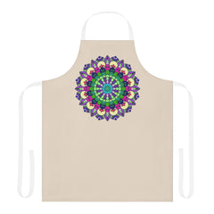 Mandala Art Apron - Beige Hand - Drawn All Over Prints - Blululi