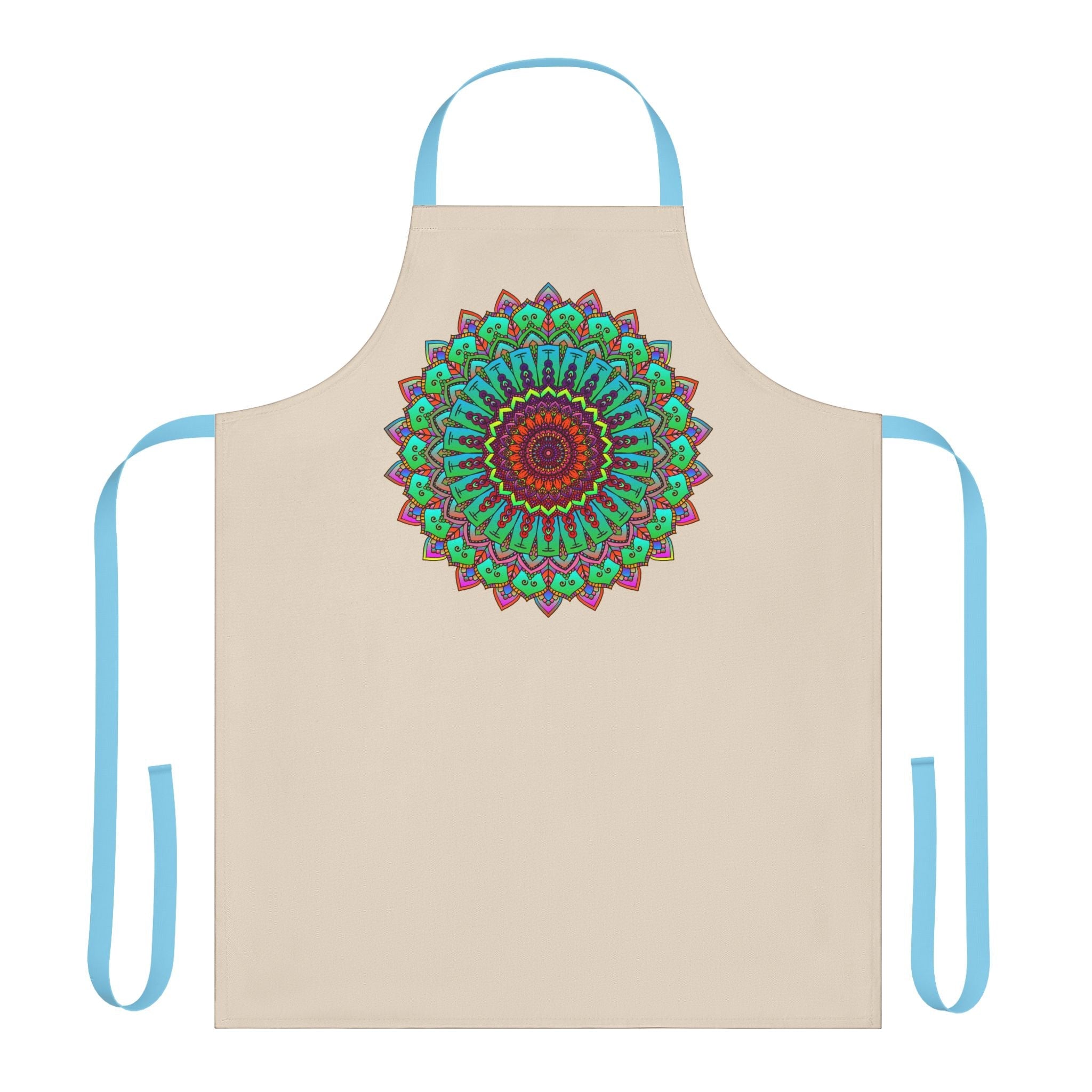 Mandala Art Apron - Beige - Hand Drawn All Over Prints - Blululi