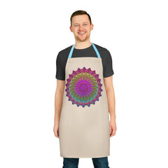 Mandala Art Apron - Beige - Hand Drawn All Over Prints - Blululi