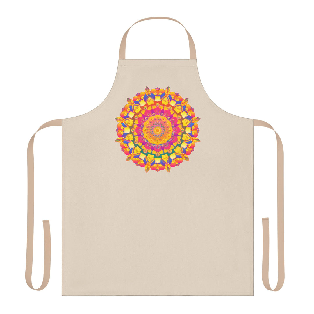 Mandala Art Apron - Beige - Hand - Drawn All Over Prints - Blululi