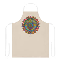 Mandala Art Apron - Beige - Hand Drawn All Over Prints - Blululi