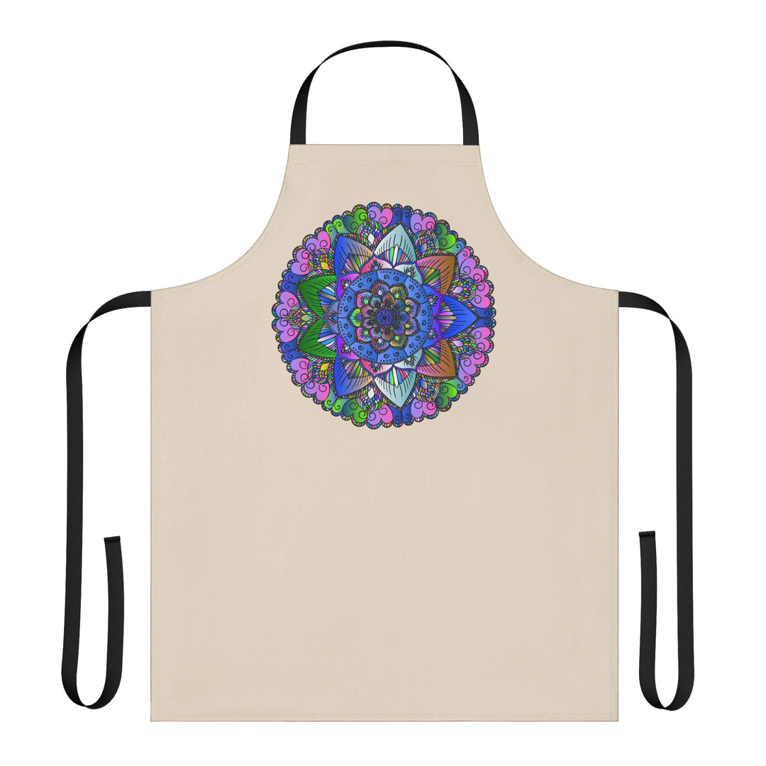 Mandala Art Apron - Beige, Hand - Drawn All Over Prints - Blululi