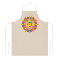 Mandala Art Apron - Beige - Hand Drawn All Over Prints - Blululi