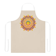 Mandala Art Apron - Beige - Hand Drawn All Over Prints - Blululi