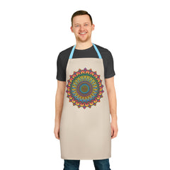 Mandala Art Apron - Beige - Hand Drawn All Over Prints - Blululi
