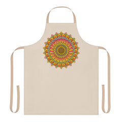 Mandala Art Apron - Beige - Hand Drawn All Over Prints - Blululi