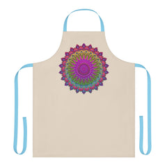 Mandala Art Apron - Beige - Hand Drawn All Over Prints - Blululi