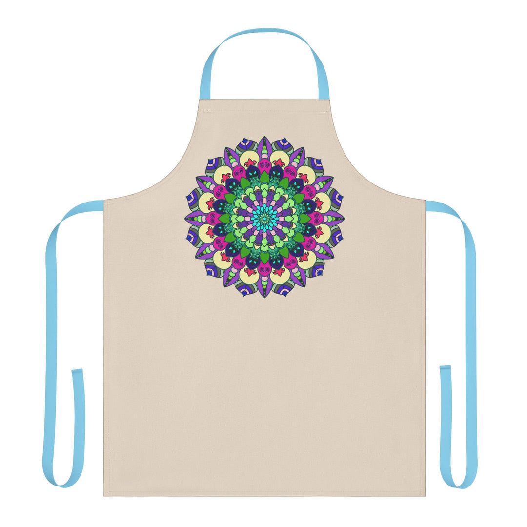 Mandala Art Apron - Beige Hand - Drawn All Over Prints - Blululi