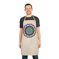 Mandala Art Apron - Beige Hand - Drawn All Over Prints - Blululi