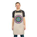 Mandala Art Apron - Beige Hand - Drawn All Over Prints - Blululi