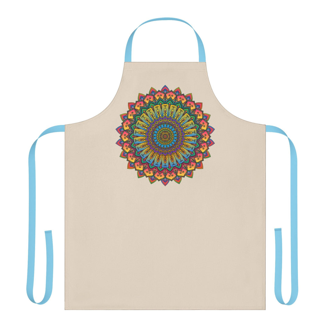 Mandala Art Apron - Beige - Hand Drawn All Over Prints - Blululi