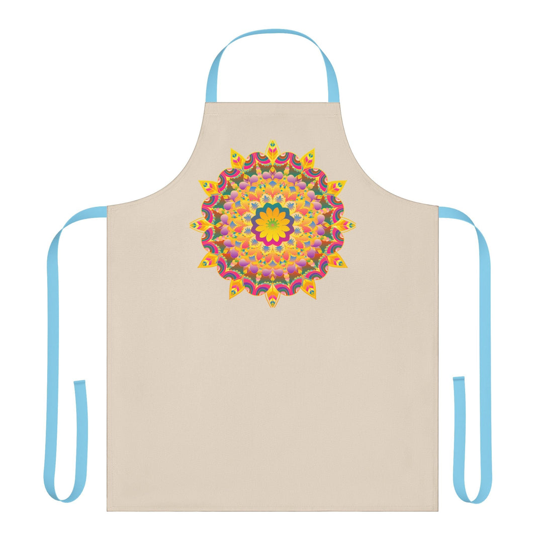 Mandala Art Apron - Beige - Hand Drawn All Over Prints - Blululi