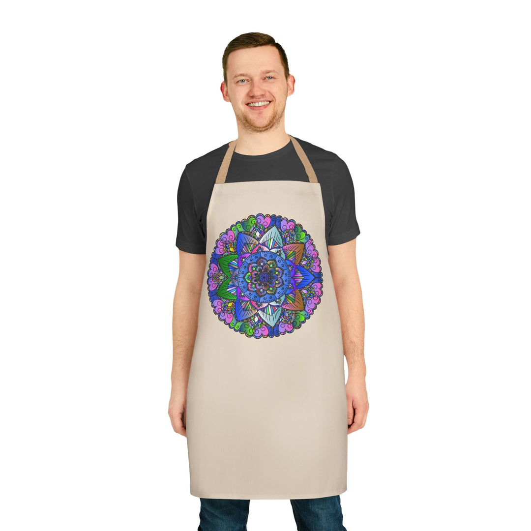 Mandala Art Apron - Beige, Hand - Drawn All Over Prints - Blululi