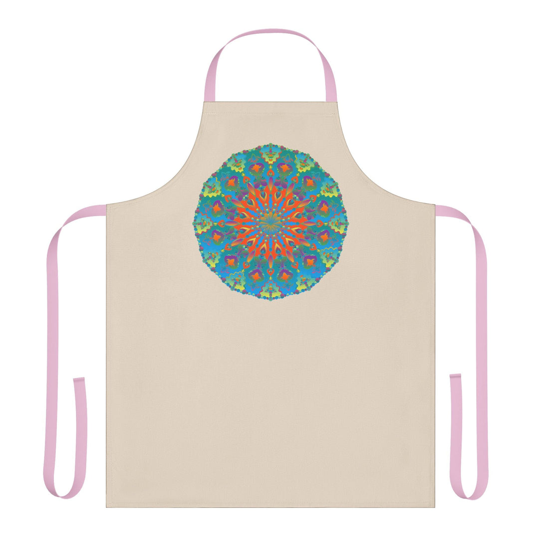 Mandala Art Apron - Beige - Hand - Drawn Design All Over Prints - Blululi