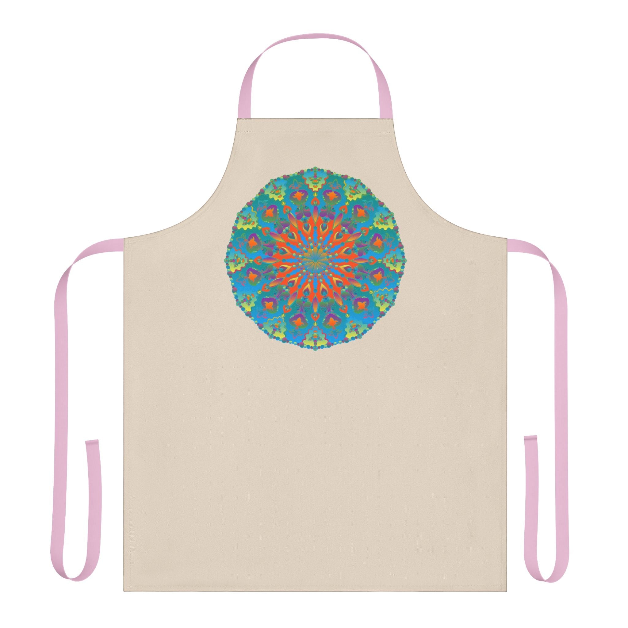 Mandala Art Apron - Beige - Hand - Drawn Design All Over Prints - Blululi