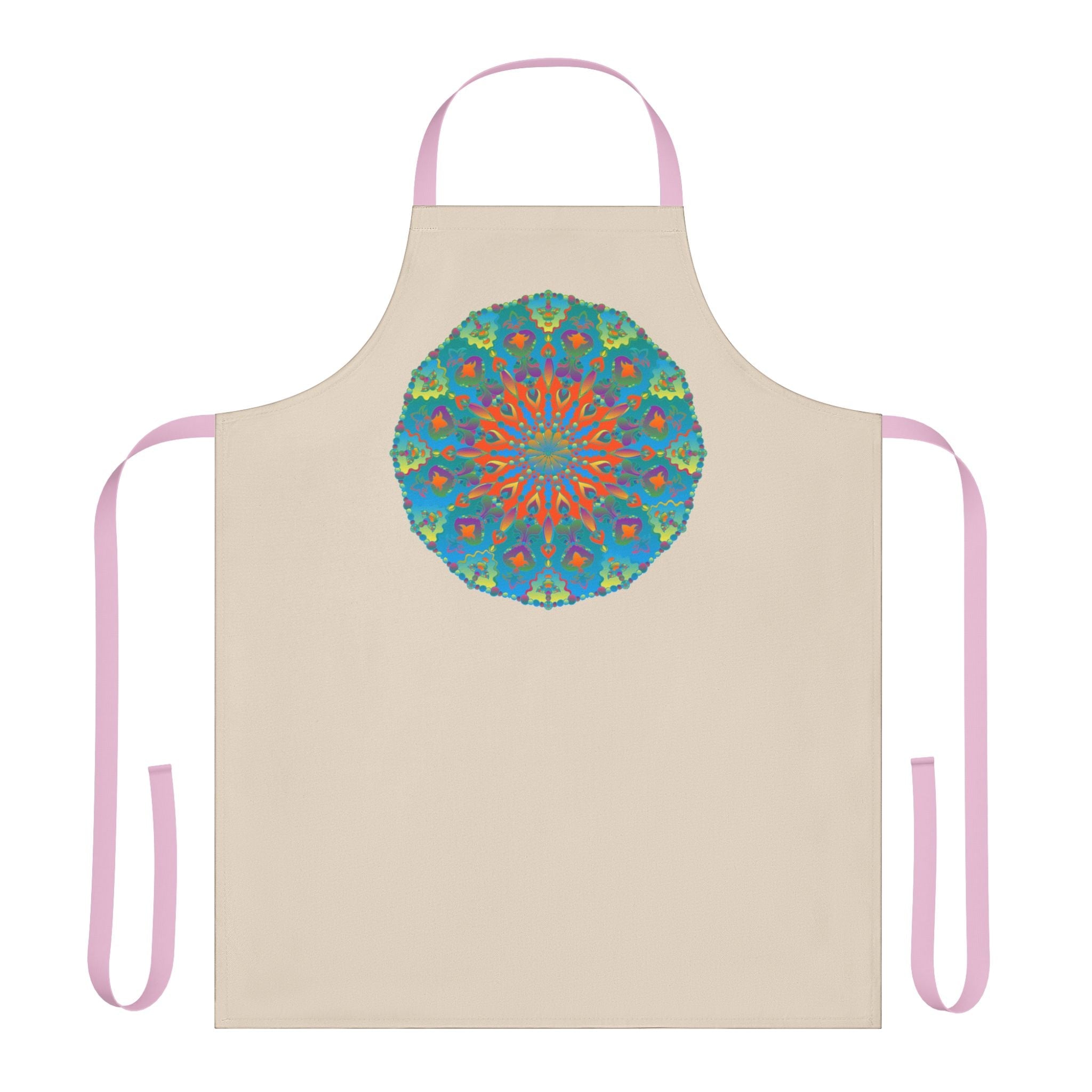 Mandala Art Apron - Beige - Hand - Drawn Design All Over Prints - Blululi