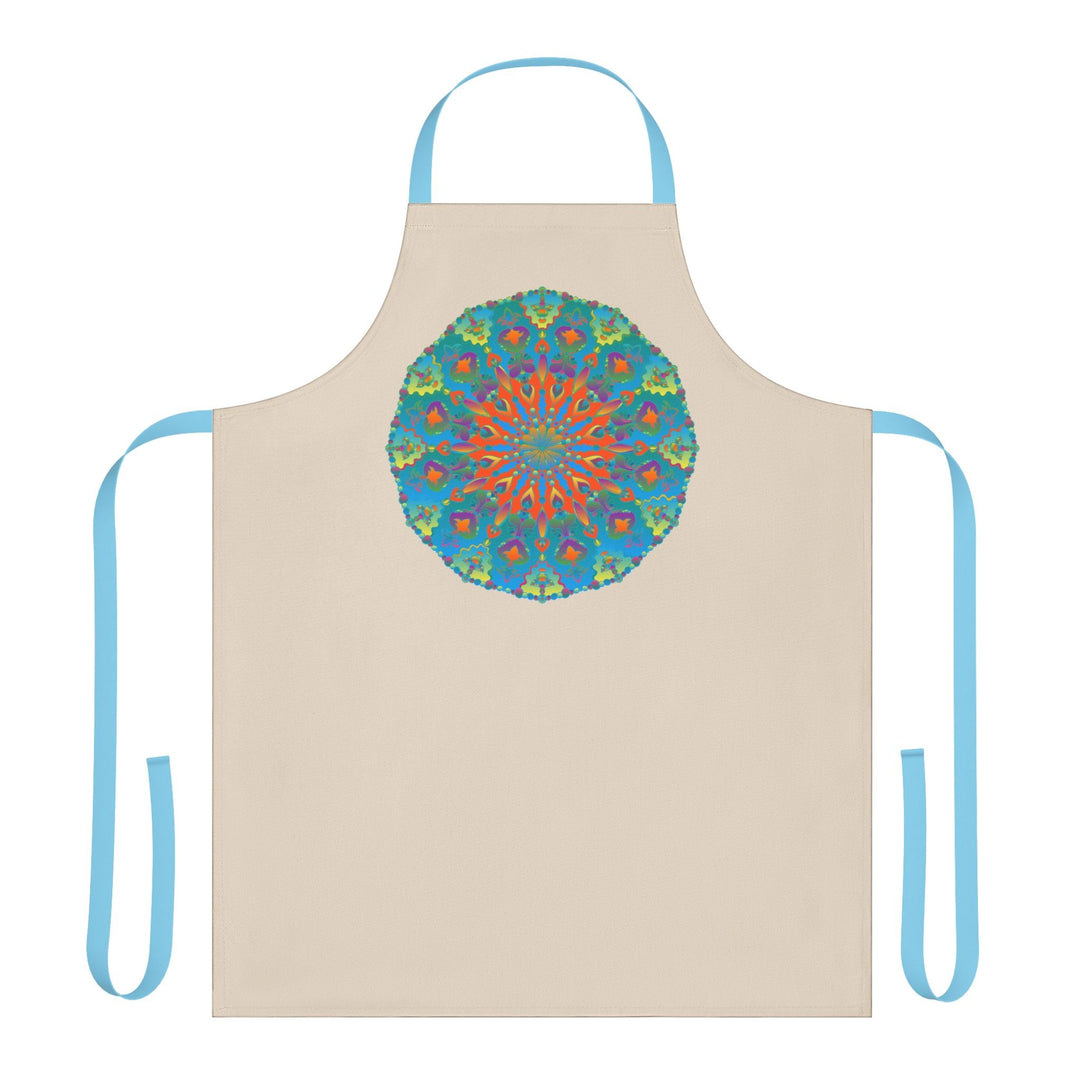 Mandala Art Apron - Beige - Hand - Drawn Design All Over Prints - Blululi