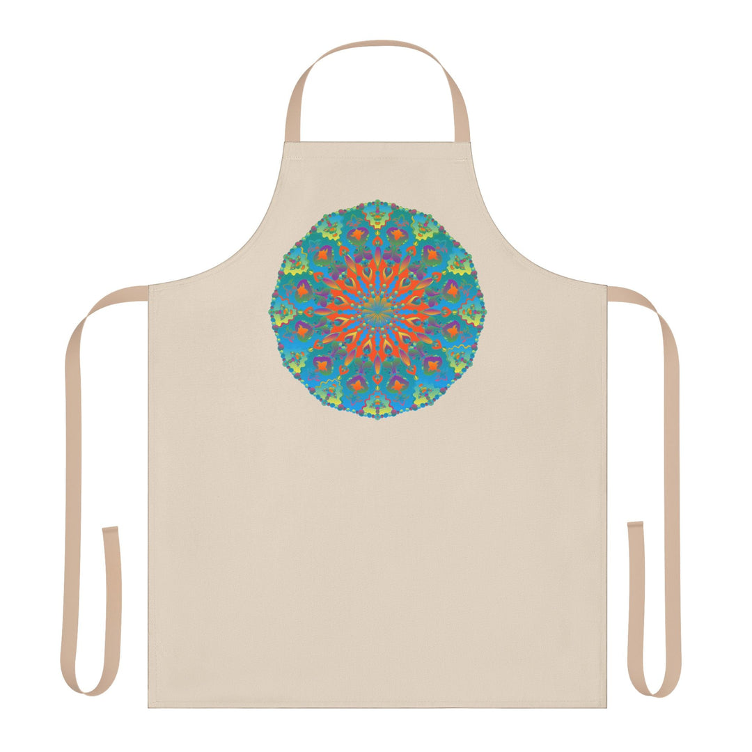 Mandala Art Apron - Beige - Hand - Drawn Design All Over Prints - Blululi