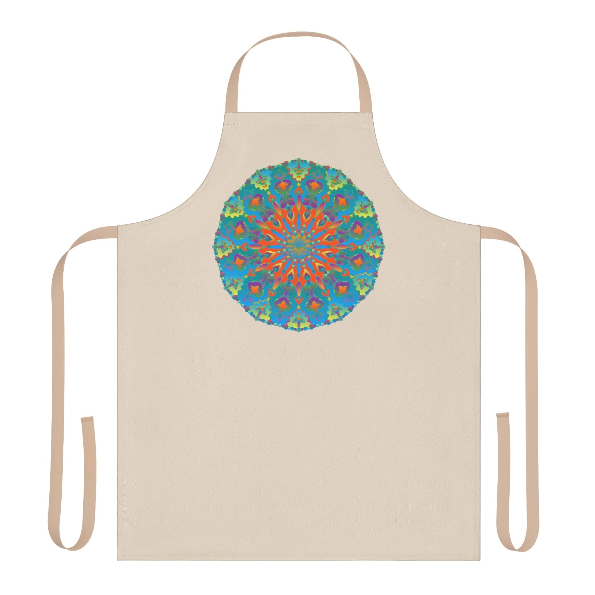 Mandala Art Apron - Beige - Hand - Drawn Design All Over Prints - Blululi