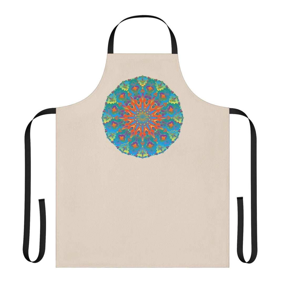 Mandala Art Apron - Beige - Hand - Drawn Design All Over Prints - Blululi