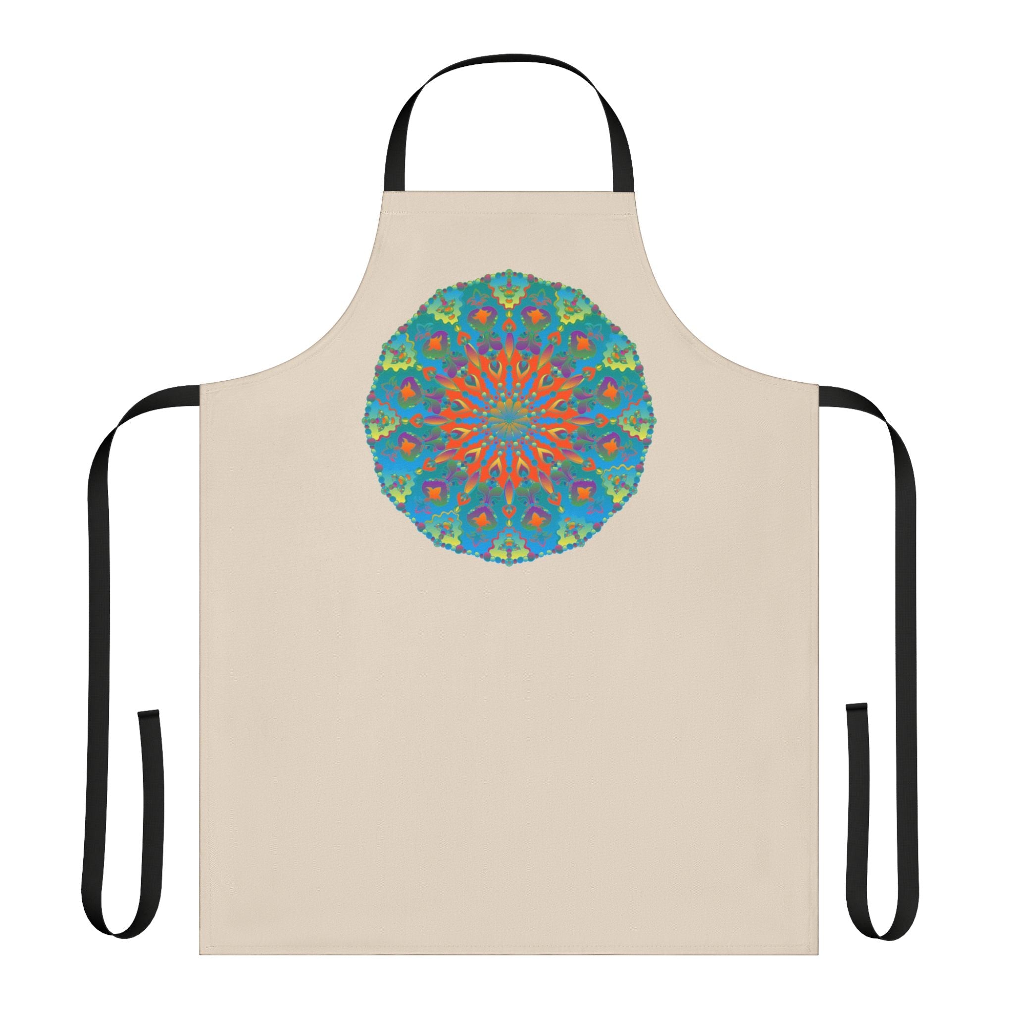 Mandala Art Apron - Beige - Hand - Drawn Design All Over Prints - Blululi