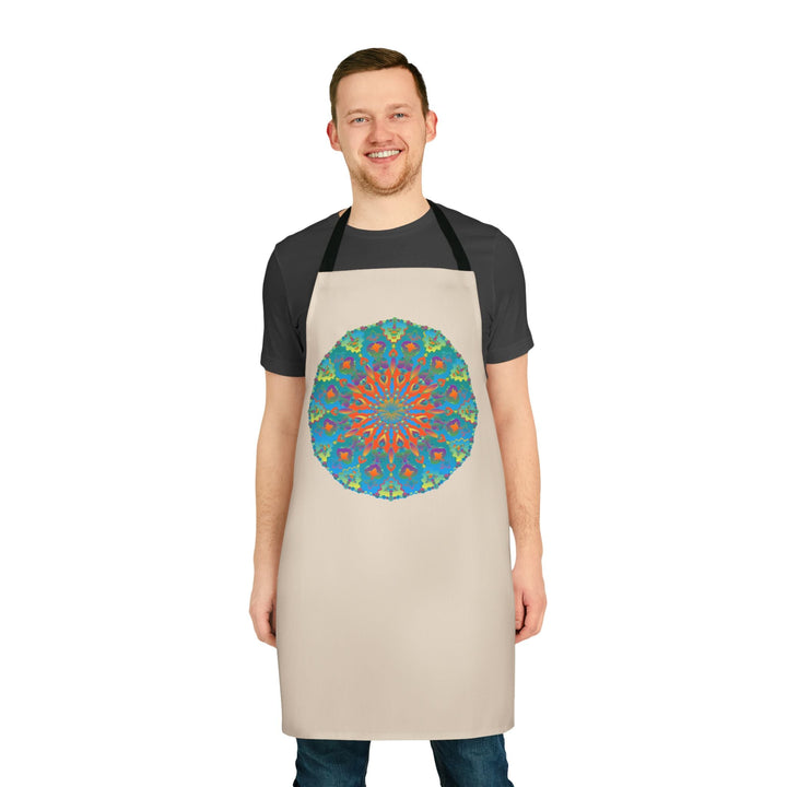 Mandala Art Apron - Beige - Hand - Drawn Design All Over Prints - Blululi