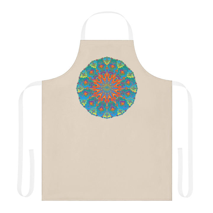 Mandala Art Apron - Beige - Hand - Drawn Design All Over Prints - Blululi